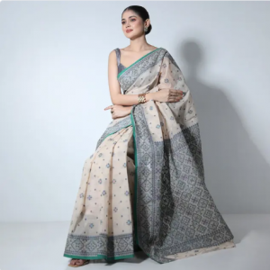 Off White color Cotton Saree